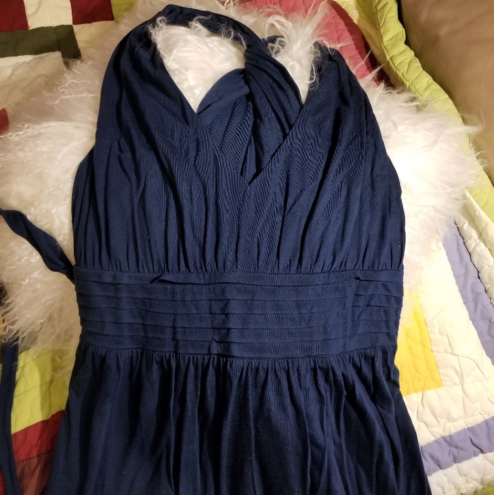 Blue sleeveless dress